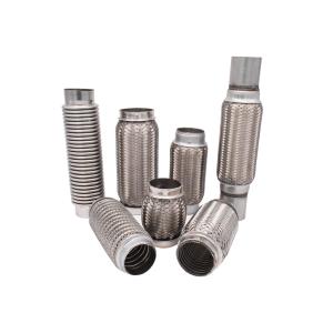 Mufflers Double Braided Stainless Steel Exhaust Flex Pipe