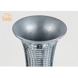 Fiberglass Table Vase Silver Mosaic Glass Vases For Artificial Flowers Home