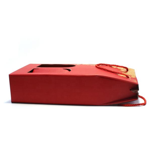 Corrugated Paper Wine Gift Box Packaging , Luxury Wine Packaging With Handle