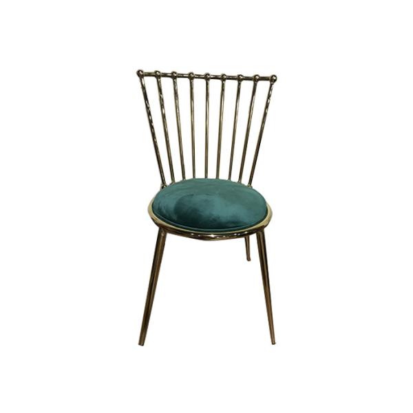 Buy Electroplating Iron Frame 81.5cm Dark Green Dining Chairs at wholesale prices