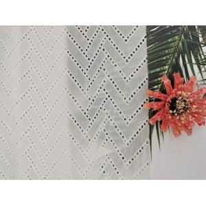 China 125CM White Zipper Embroidered Cotton Lace Fabric on sale