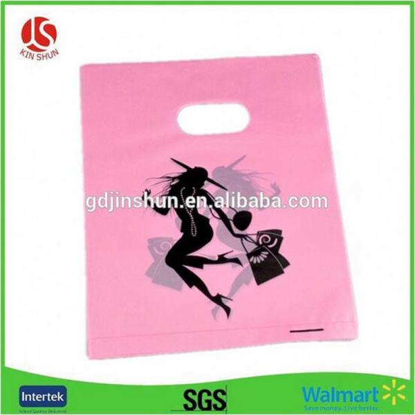 Custom printed logo die cut plastic retail bag for shopping