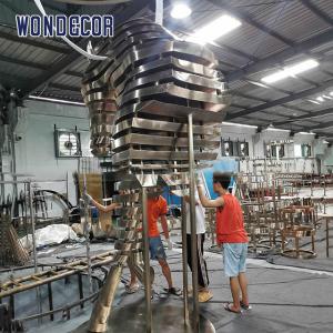 Large Scale Stainless Steel Sculpture Fabrication Public Art Abstract Slicing