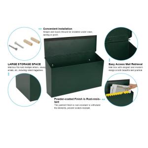 Large Capacity Steel Wall Mounted Mailbox with Sloped Roof Design and Powder