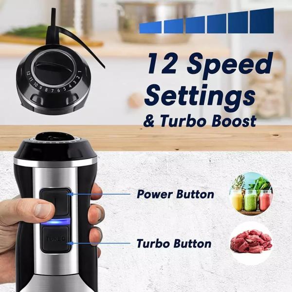 400W 600W 800W Stick Hand Blender With Dual Whisk / Milk Frother