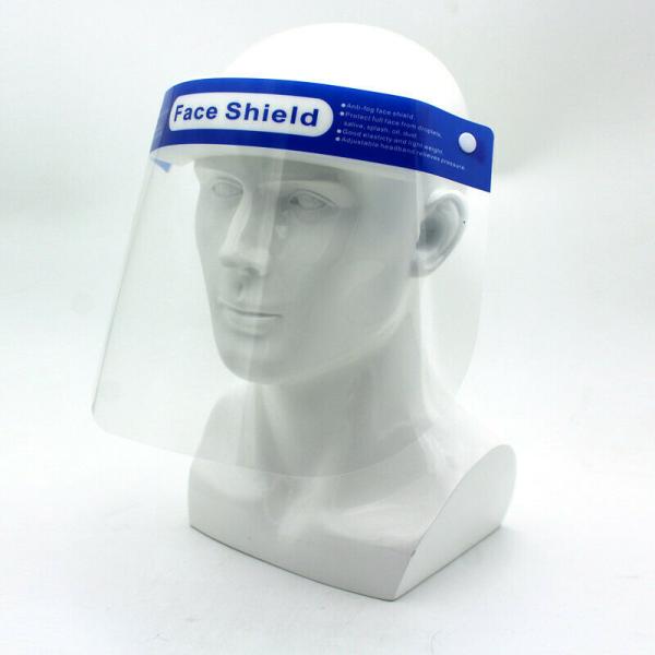 Latex Free Clear Plastic Face Shield Elastic Band Wearing Environmentale Friendly