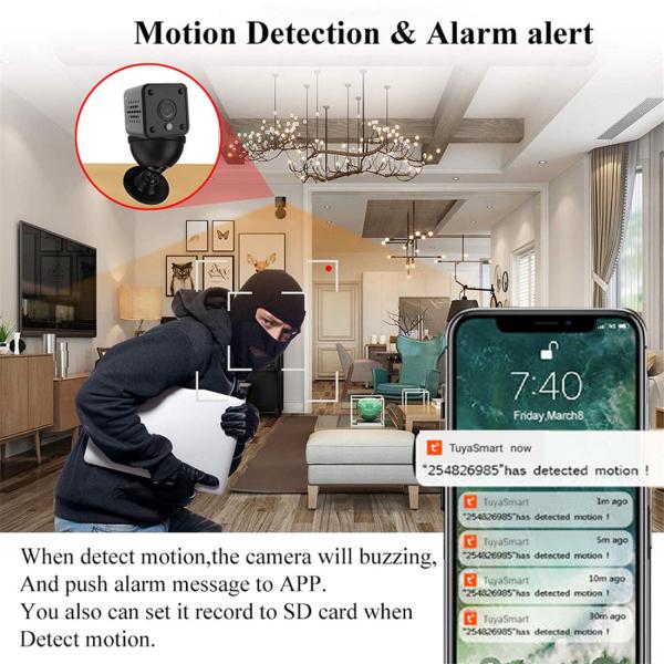 Tuya Smart Life Small Mini Wifi Camera IP Wireless Battery 1080P HD Video CCTV Nanny Body Cam Night Home Security Google