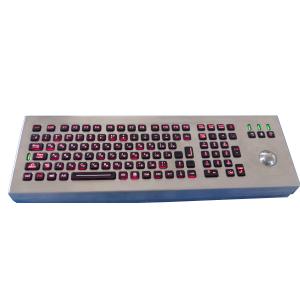 106 USB industrial brushed steel Keyboard with laser trackball backlight