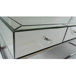 Modern Glass Mirror Coffee Table With Durable Stainless Steel Base / Legs