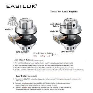 Twistto Lock deadbolt lock keyless with Anti-Mislock