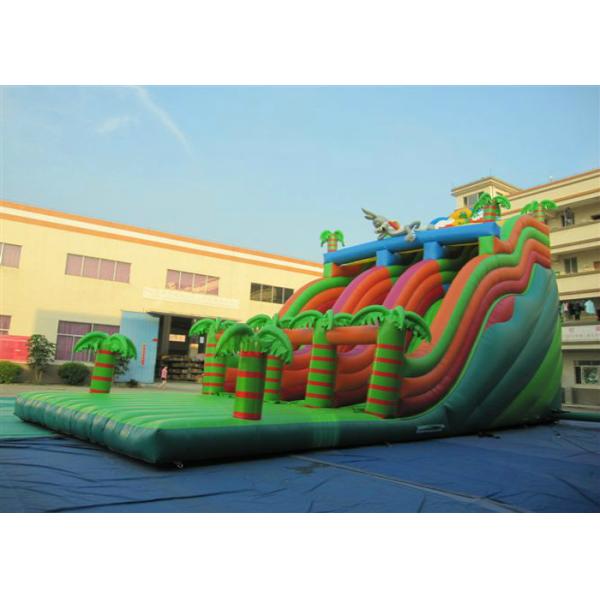 Long inflatable rabbit palm trees high dry slide inflatable high dry slide with