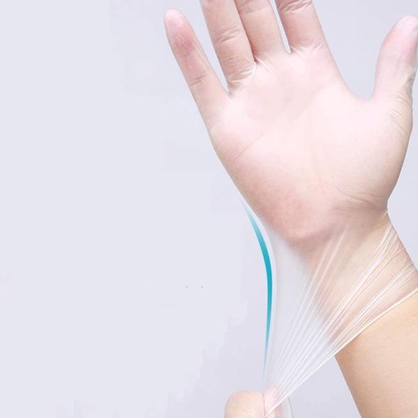 Clear Vinyl Glove No Powder 3mm Thickness Glove With Full Certificates