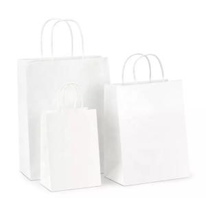 Heat Seal Takeaway Printed Paper Carrier Bags Matt Lamination Recyclable