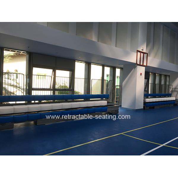 3 Rows Retractable Tribune Bench Seating Manually Operated For Tennis Court