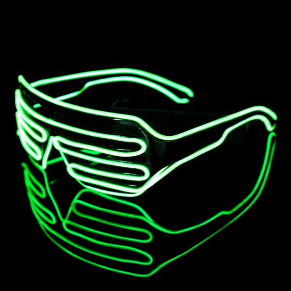 Multi-Color EL Wire Shutter Glasses Light Up Glow Sunglasses For Concerts, Party, Night Clubs