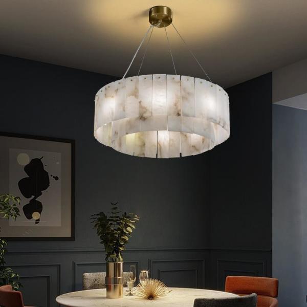 Buy G9 Modern Alabaster Chandelier Decorative Ceiling Hanging Lights For Office 1935lm at wholesale prices