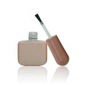 Empty Square Glass Gel Nail Polish Bottle With Bow Cap And Brush