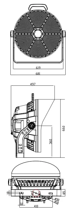 Factory Price 400W/500W IP66 150lm/W DC42V Sports Stadiums Football Basketball Sport Field Court Projector High Mast Light