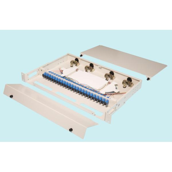 Buy 12/24 Port Fiber Optic Patch Panel Rack Mounted Terminal Box With Dust Cover at wholesale prices