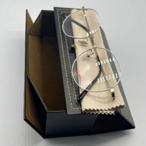 Quality Mutispandex Square Metal Eyeglass Case Hard Folding With Embossed Printing for sale