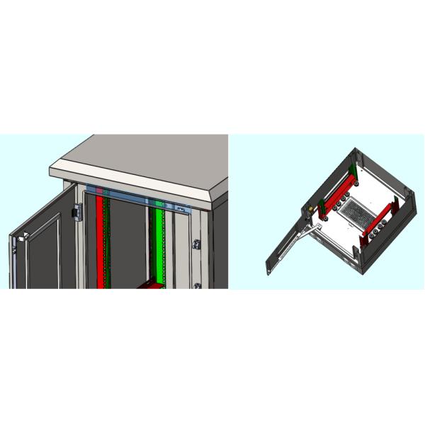 Galvanized Steel Material Outdoor Telecom Cabinet 24U Single Wall With Fan Cooling
