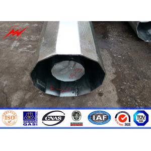 15M Customized Galvanized Steel Transmission Power Pole Round 6mm Thickness