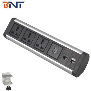 Aluminum alloy office furniture multimedia clamp mount table socket