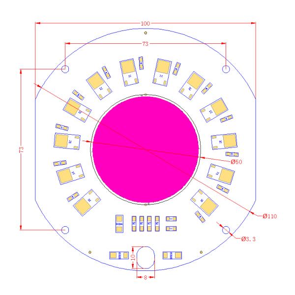 100LM/W 200w COB LED Chip 3000K R50mm AC COB Module