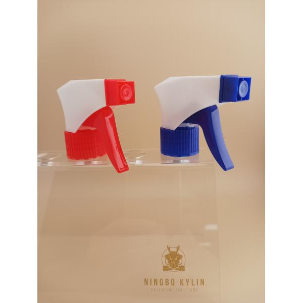 Buy Trigger Sprayer Cosmetic 28mm 28/400 28/410 Ribbed Blue White Portable Hand Pump Plastic Heavy Duty Cleaning at wholesale prices