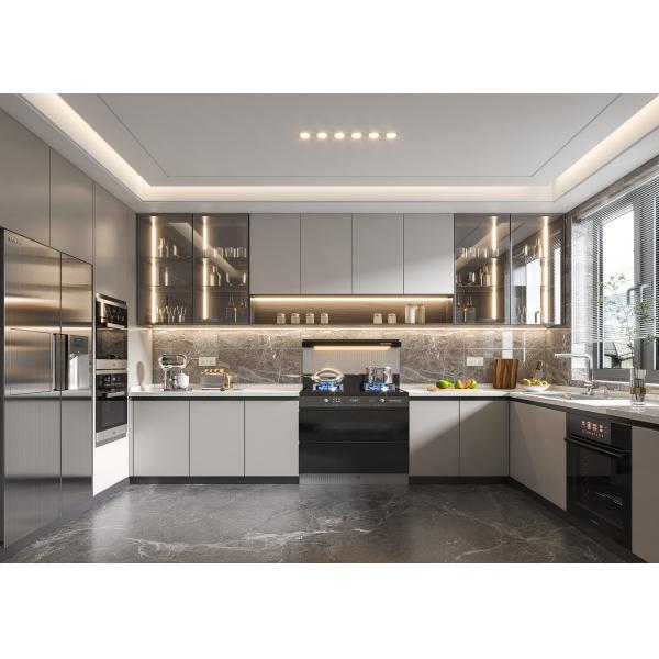 Modern Pvc Door kitchen Cucina Complete plywood Pantry Cupboard Cabinet