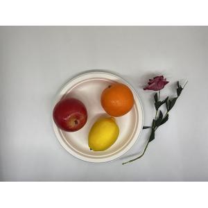 Oilproof Natural White Biodegradable Sugarcane Bagasse Plates 9"