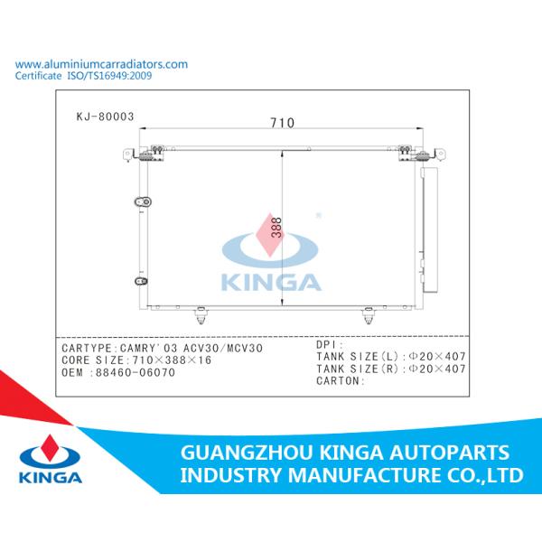 Toyota Camry'01 Acv30/Mcv30 Heat Transfer Condenser thickness 16mm car condenser