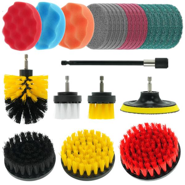 25 Pieces Brush with Drill Attachment Scrubbing Brushes for Cleaning Car Tires Carpet