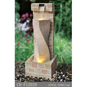 Quality Geometry Single Column Stone Fountain Water Feature for sale