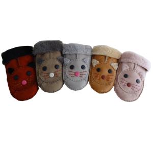 Children Winter Leather Mitten Gloves Classic Plain Style Eco - Friendly