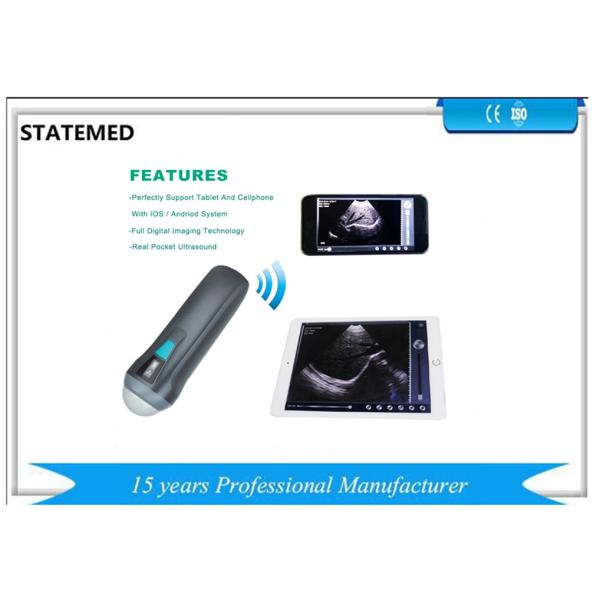 Buy Mini Wireless Ultrasound Probe For Android , Sector Sweep Scanning Smartphone Ultrasound Machine at wholesale prices