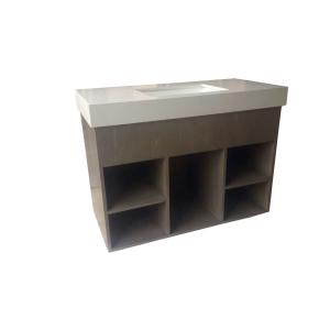 Custom Open Cube Solid Wood Bathroom Vanities Without Tops White Quartz