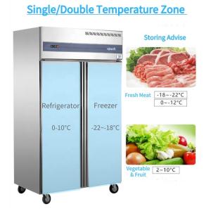 1000L Upright Kitchen Fridge Freezer Antiwear Stainless Steel Multiscene