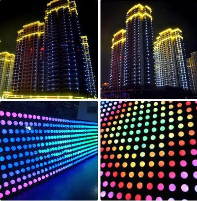 Buy Multicolor LED Outdoor Facade Lighting 10cm Pixel Programmable RGB Lights For Amusement at wholesale prices