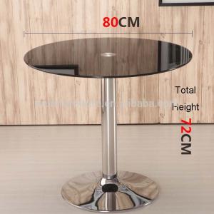 Stainless Steel Base Dining Room Tables With Round Glass Desktop