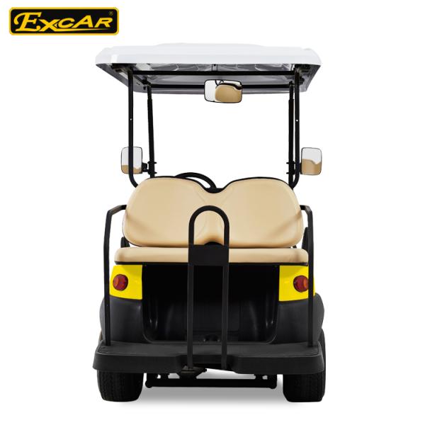 EXCAR Yellow Electric Golf Carts Front 2 Seater Plus Rear 2 Seats 3.7KW Motor