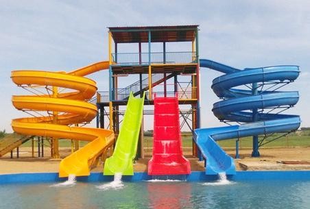 Anti Corrosion Fiberglass Slides Outdoor Water Games Aquatic Park Child Play Equipment