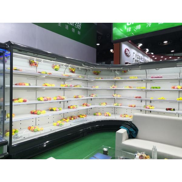 Big Multideck Refrigeration Equipment Fruits Open Display Cooler For Bottle Drinks