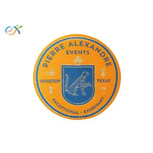 Laser Cut Custom Woven Patches Polyester Fabric Material With Iron On Backing