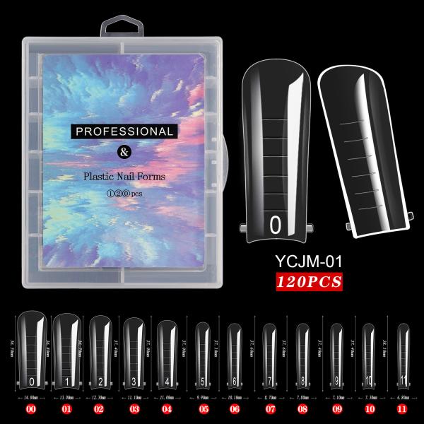 27 Styles Clear Dual Forms Stiletto Straight Square Nail Tips Finger UV Gel Nail Extension Mold Quick Building Gel Nail Form
