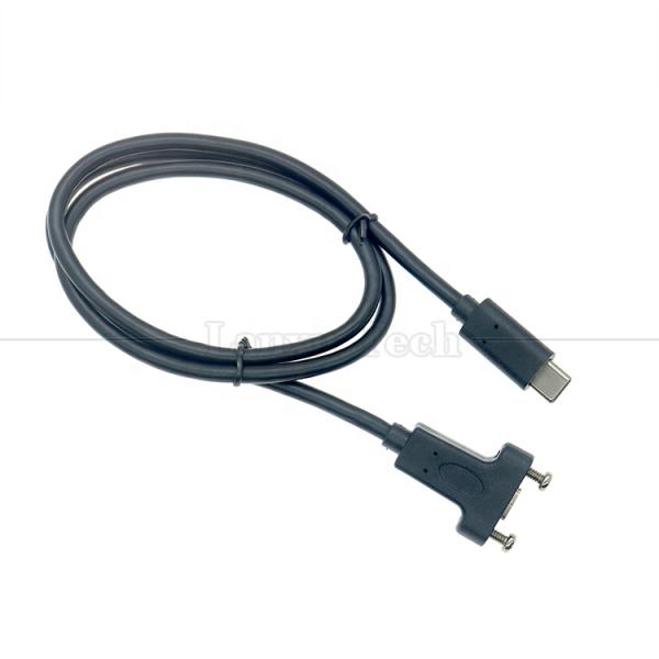 10Gbps 0.3m 1m Male to Female Type C 3.1 Panel Mount Screw Locking Hole USB Extension Cable