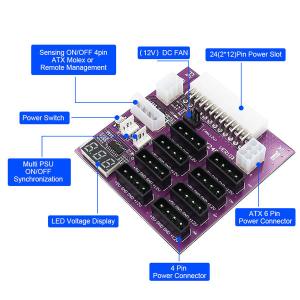 CHIA Mining ATX Power Supply Breakout Board With 4 Pin And 6Pin Power Connector