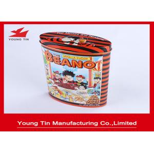 Metal Candy Packaging Oval Tin Box , Tin Containers With Custom Logo Printing