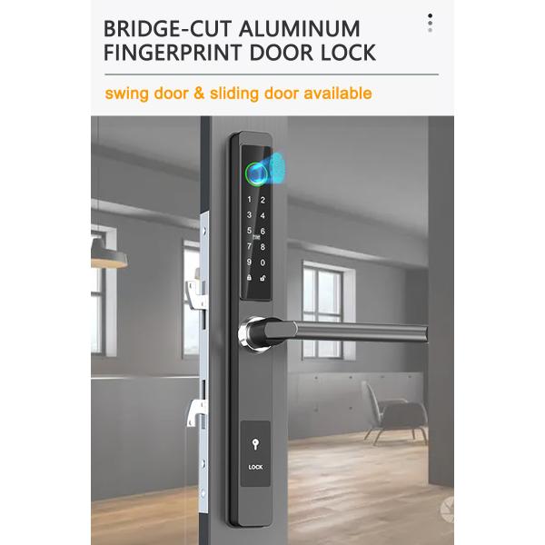 Smart Bluetooth Aluminum Door Lock Wireless Enabled Fingerprint Password Narrow Door