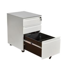 Modern Two Drawer Gooseneck Mobile Pedestal Cabinet